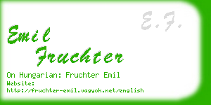 emil fruchter business card